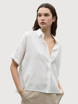 Shirt Melania White in Linen | Ecoalf