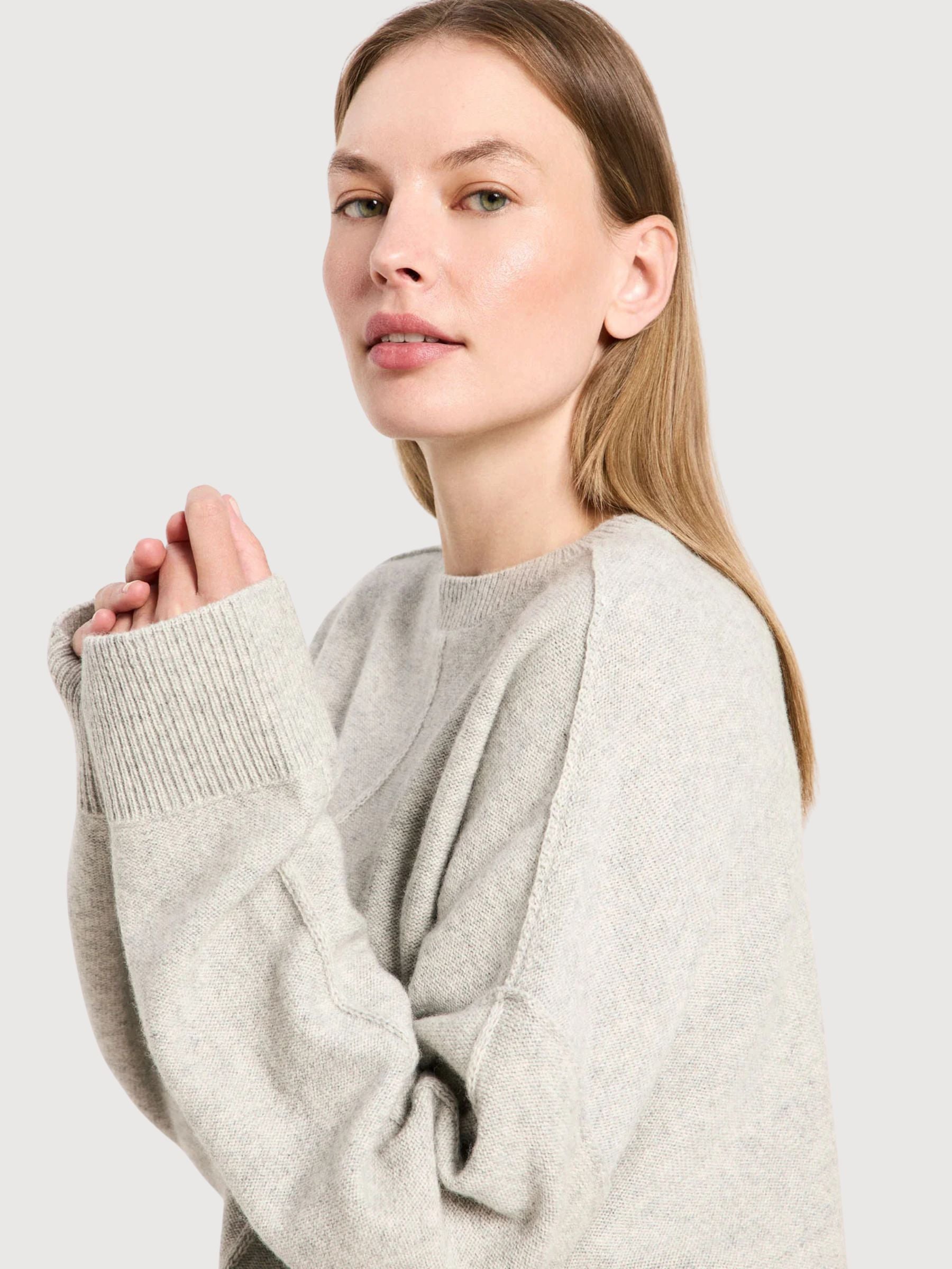 Sweater Crewneck Oversize Grey Mel | Lanius