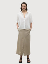 Shirt Melania White in Linen | Ecoalf