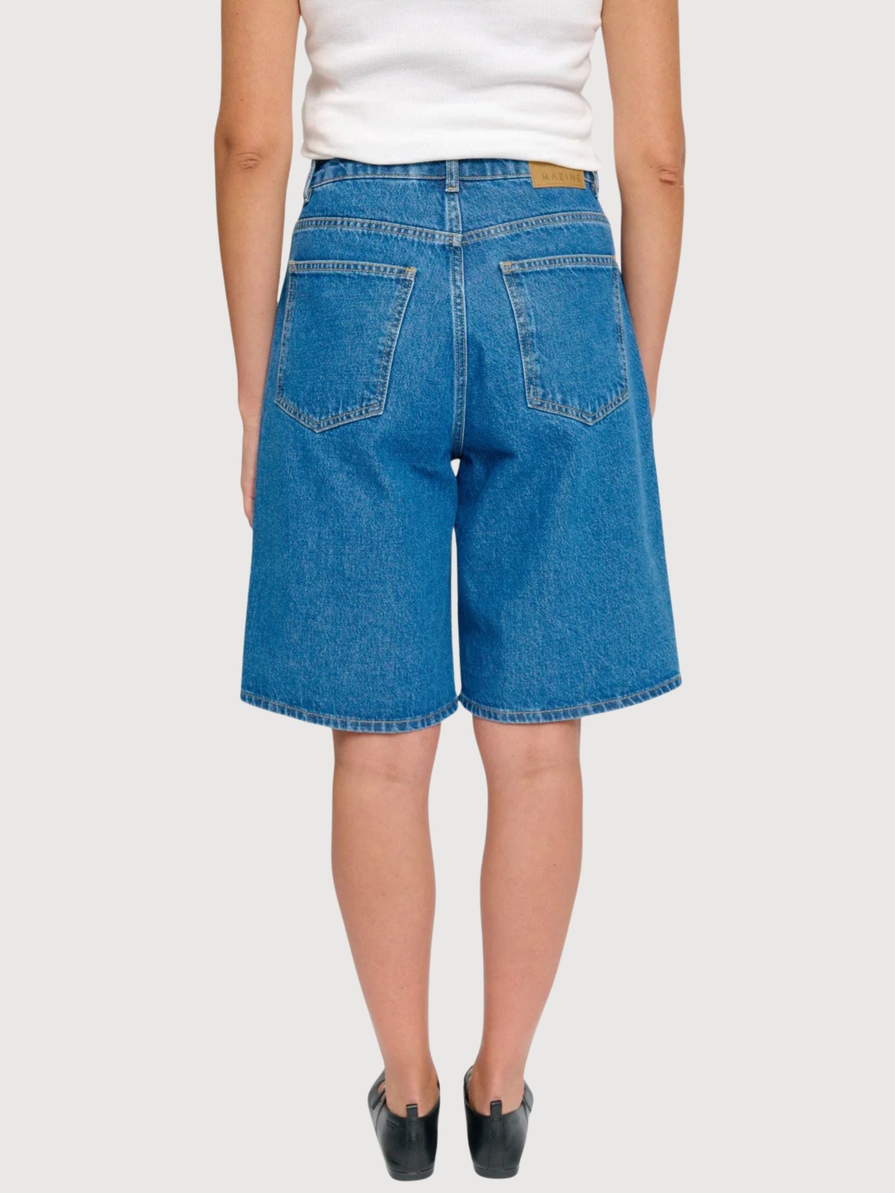 Shorts Bermuda Jeans Donna Lavaggio Blu Medio | Mazine
