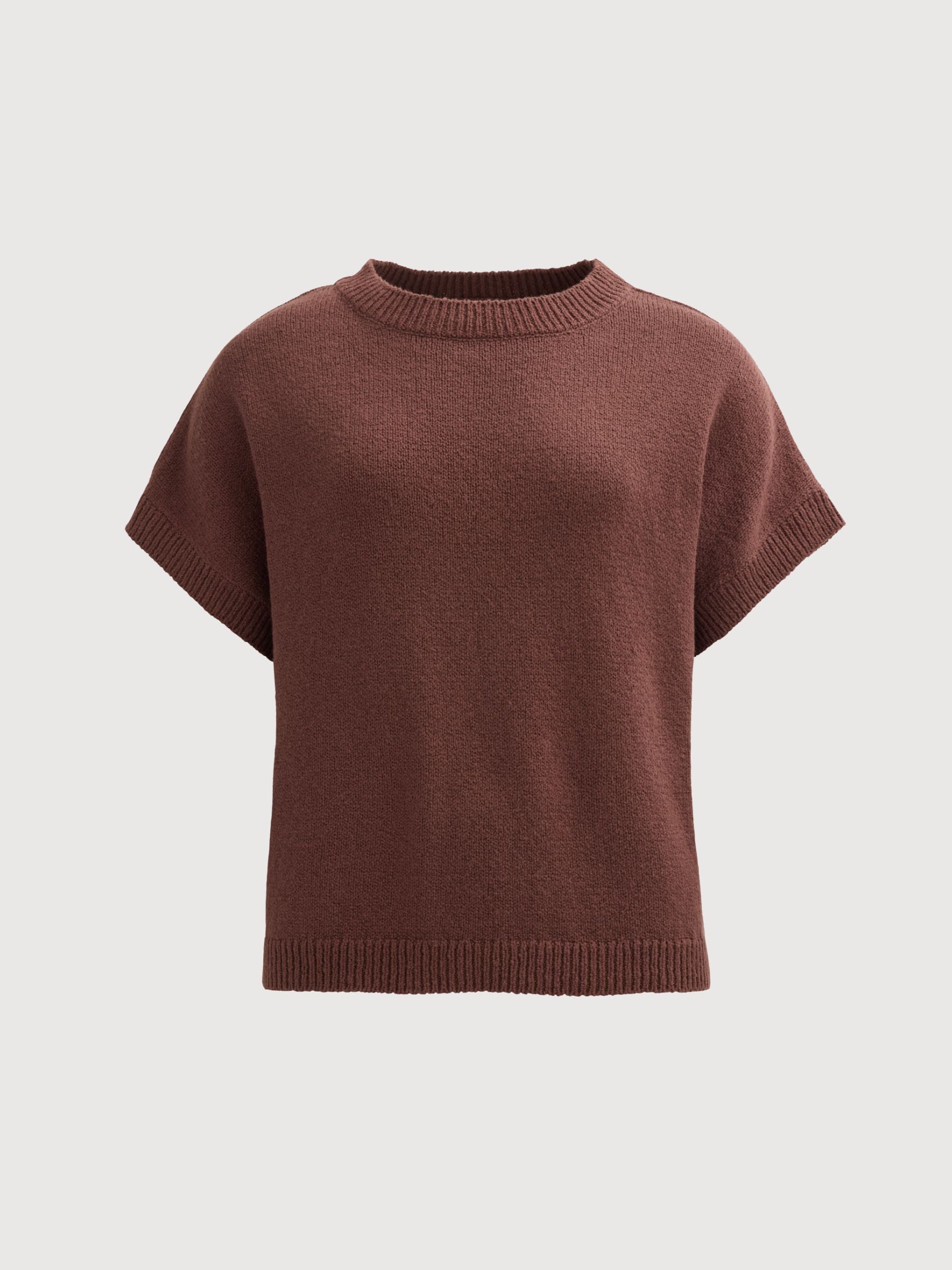 Pullover Bouclé Knit Chestnut | PEOPLE WEAR ORGANIC