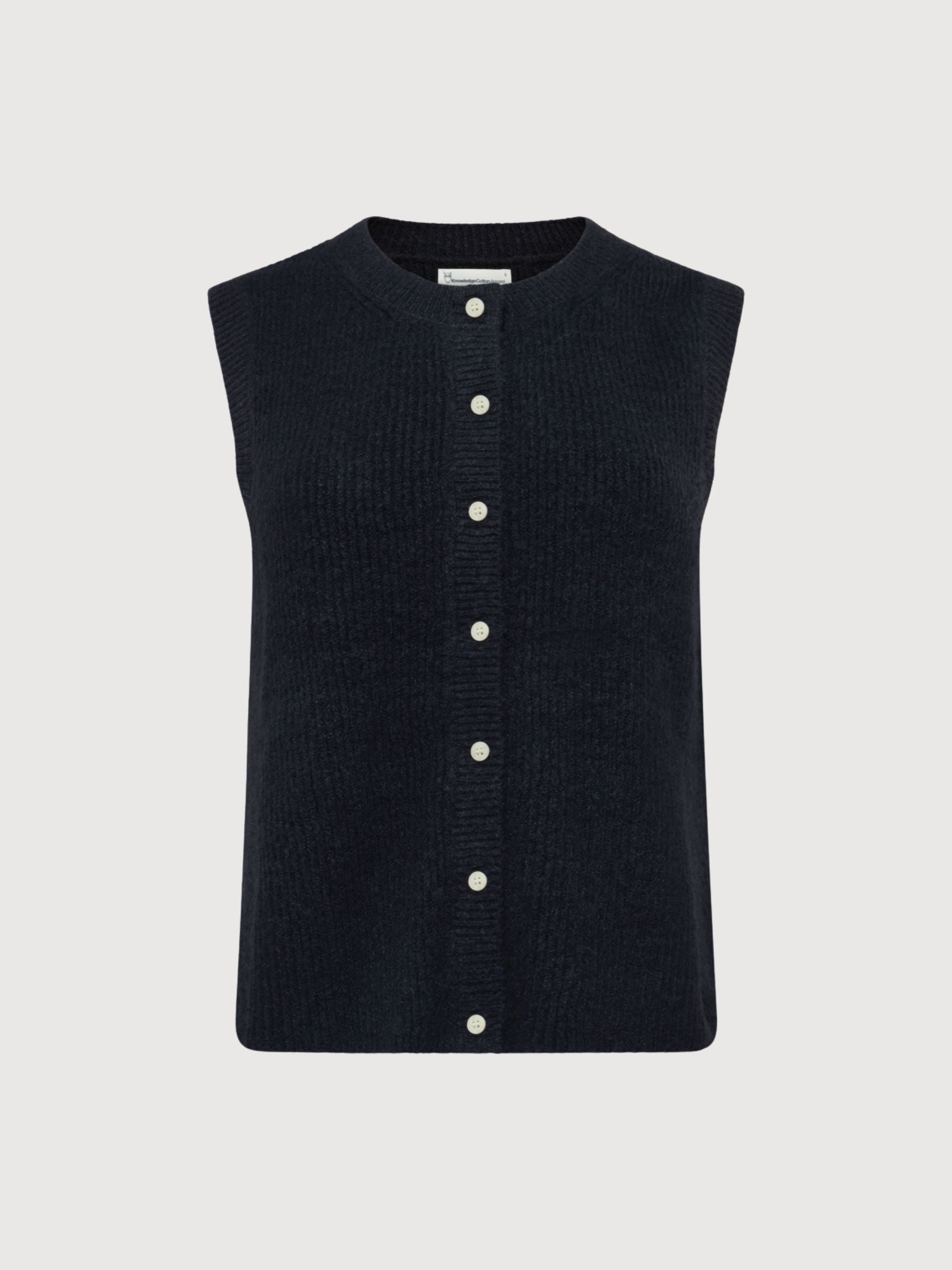 Vest Yarn Black Woman | Knowledge Cotton Apparel