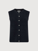 Vest Yarn Black Woman | Knowledge Cotton Apparel