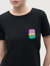 Sara T-Shirt Black Sardine | Re-Bello
