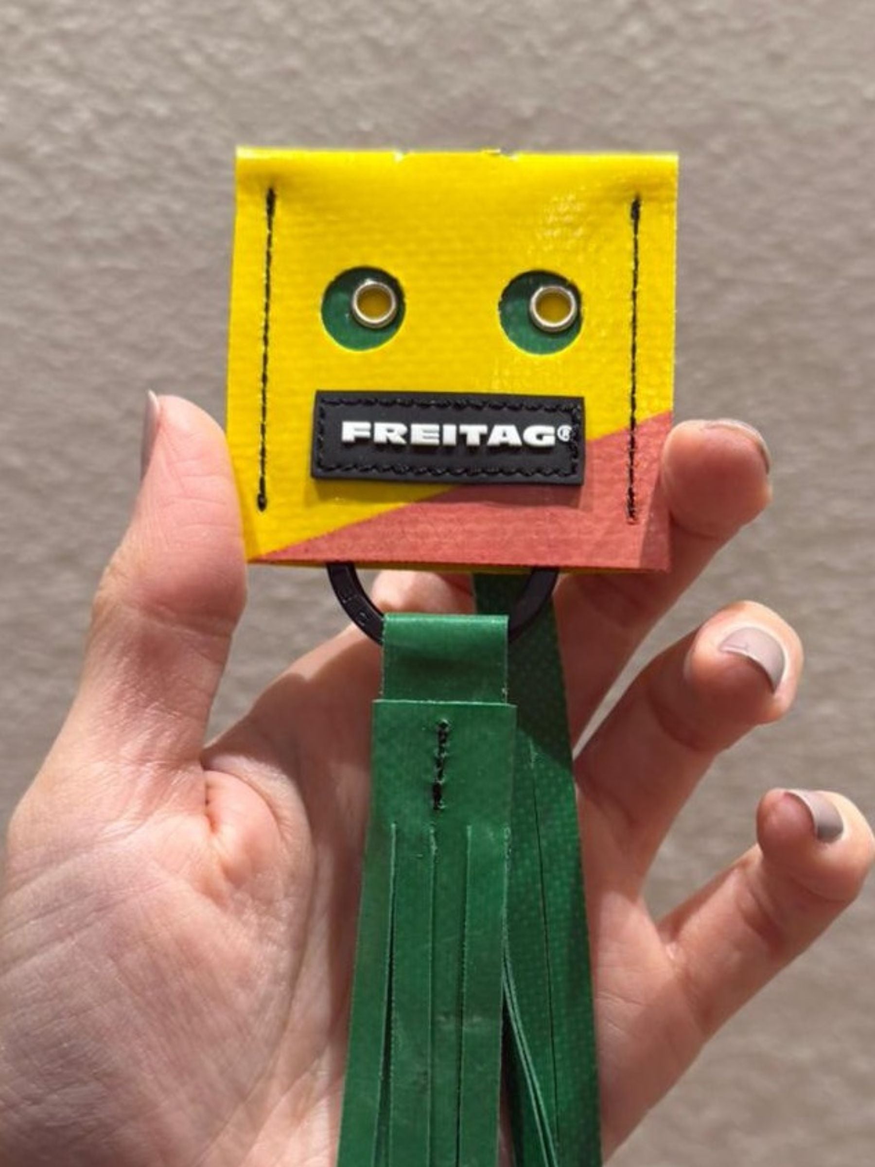 Charm & Key Holder F212 Face Yellow/Green  | Freitag