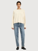 Sweater Crewneck Oversize Off White | Lanius