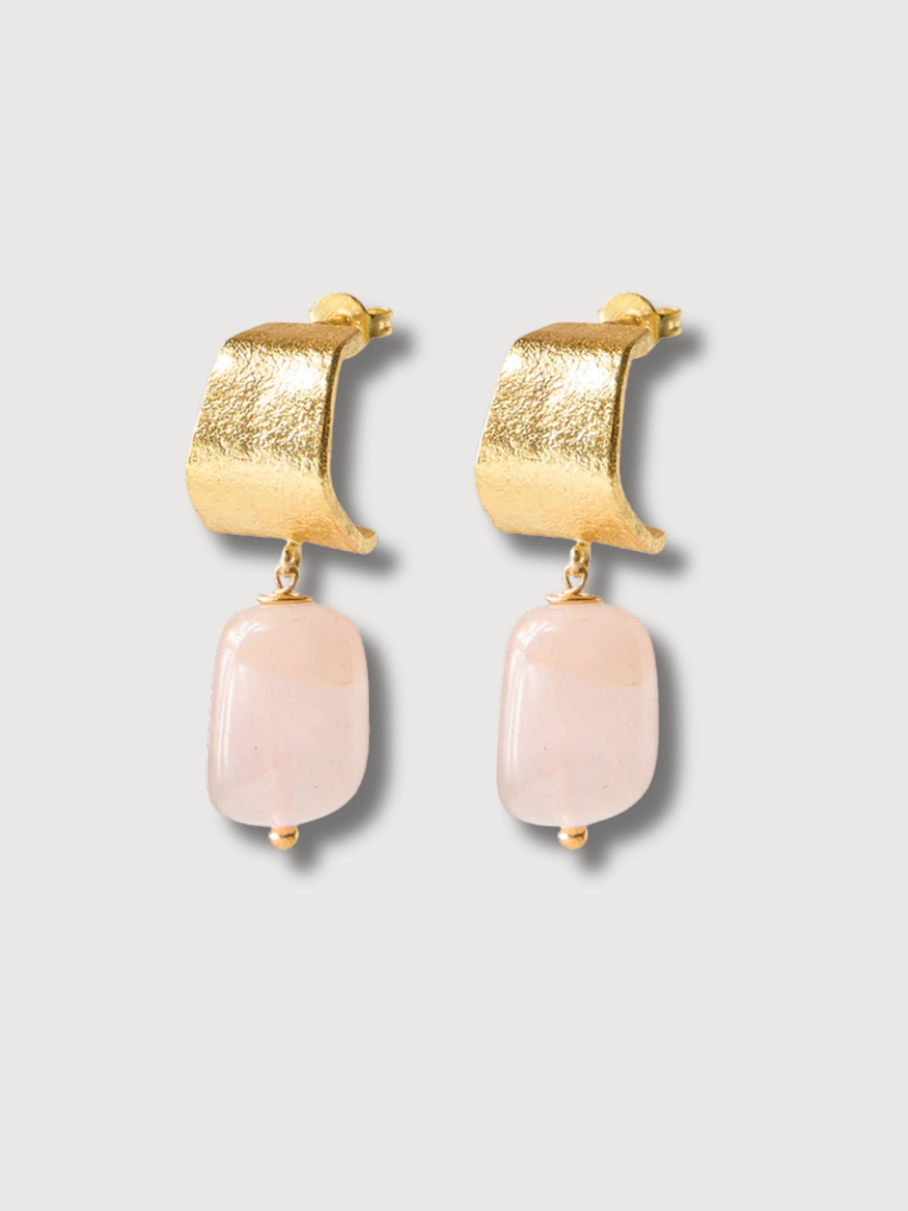 Honest Rose Quartz Earrings GP | A Beautiful Story