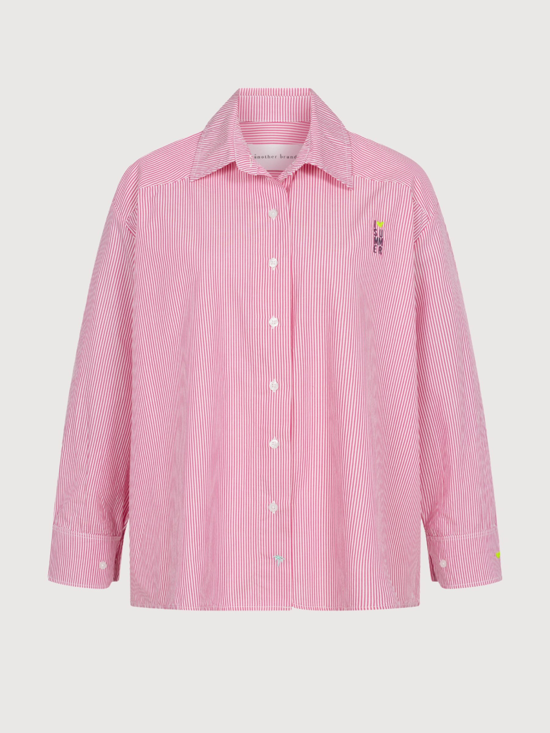 Camicia Popeline Righe Rosa Violetto | Another Brand