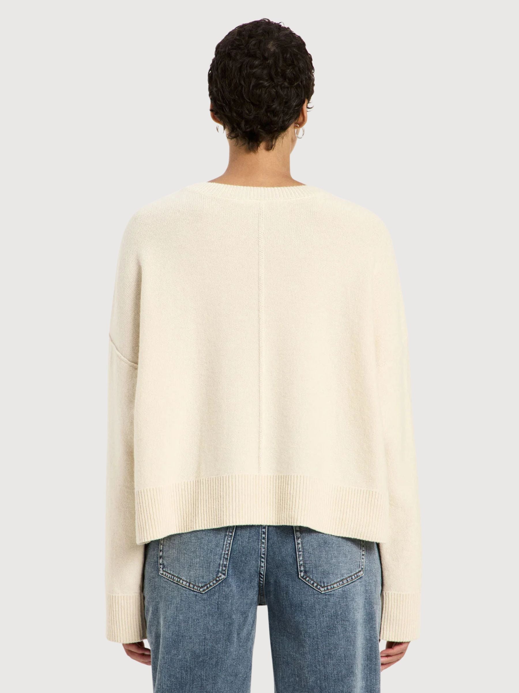 Sweater Crewneck Oversize Off White | Lanius