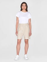 Shorts Posey High Rise Beige Linen | Knowledge Cotton Apparel