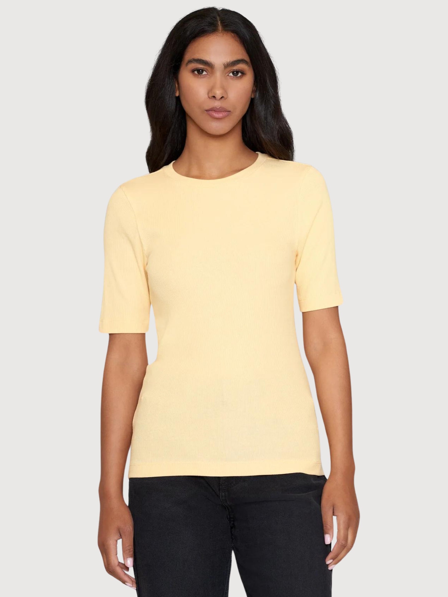 T-Shirt Rib Yellow Organic Cotton | Knowledge Cotton Apparel