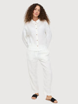 Camicia da donna a maniche a 3/4, bianco brillante | Mazine