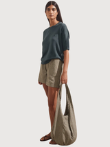 Leinenmischgewebe Strickpullover Space Steel | Armedangels