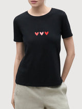 T-shirt Sara Cuori Nera | Re-Bello