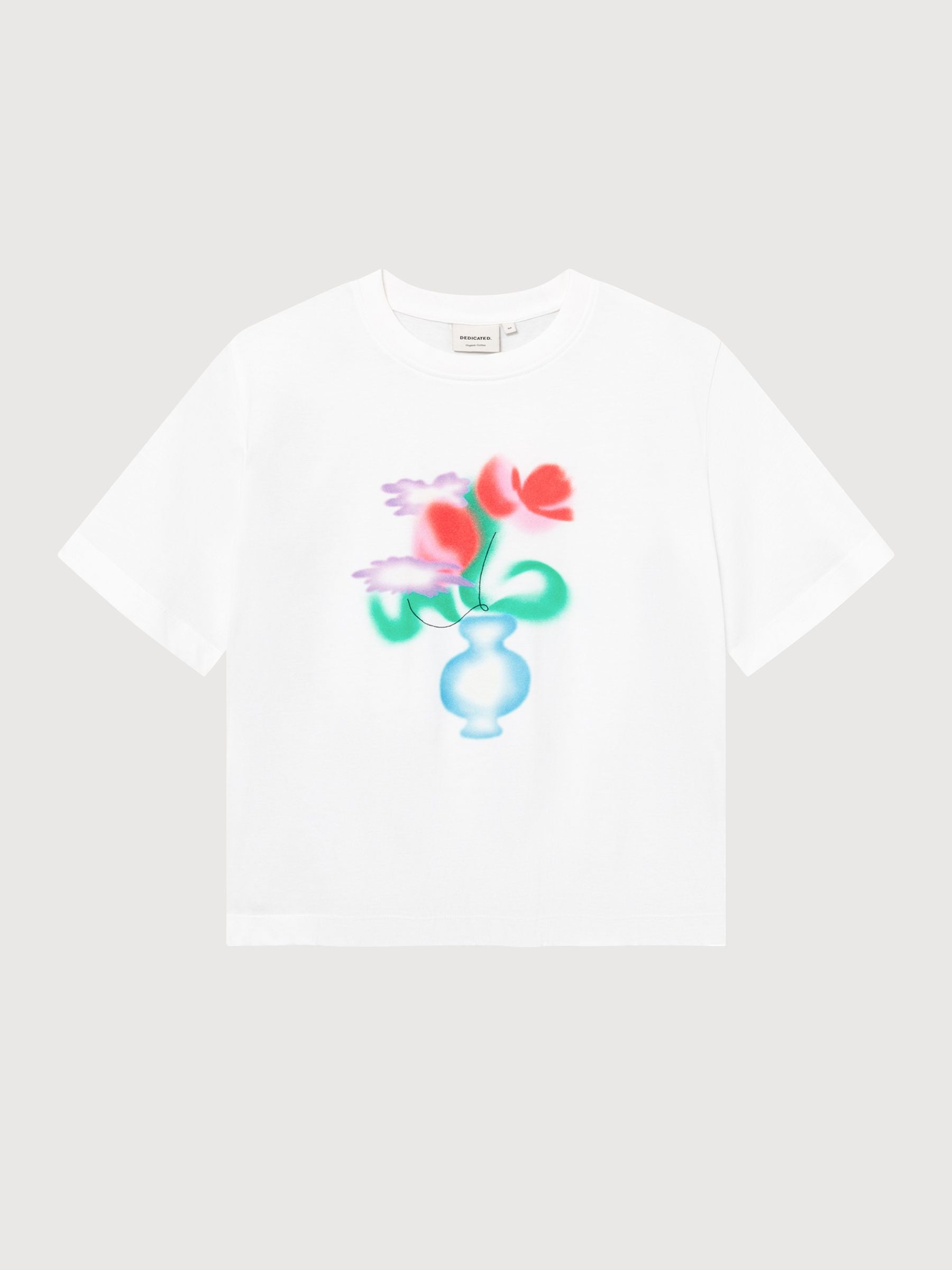 T-Shirt Vadstena Spray Flower White | DEDICATED