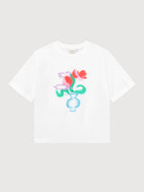T-Shirt Vadstena Spray Flower White | DEDICATED