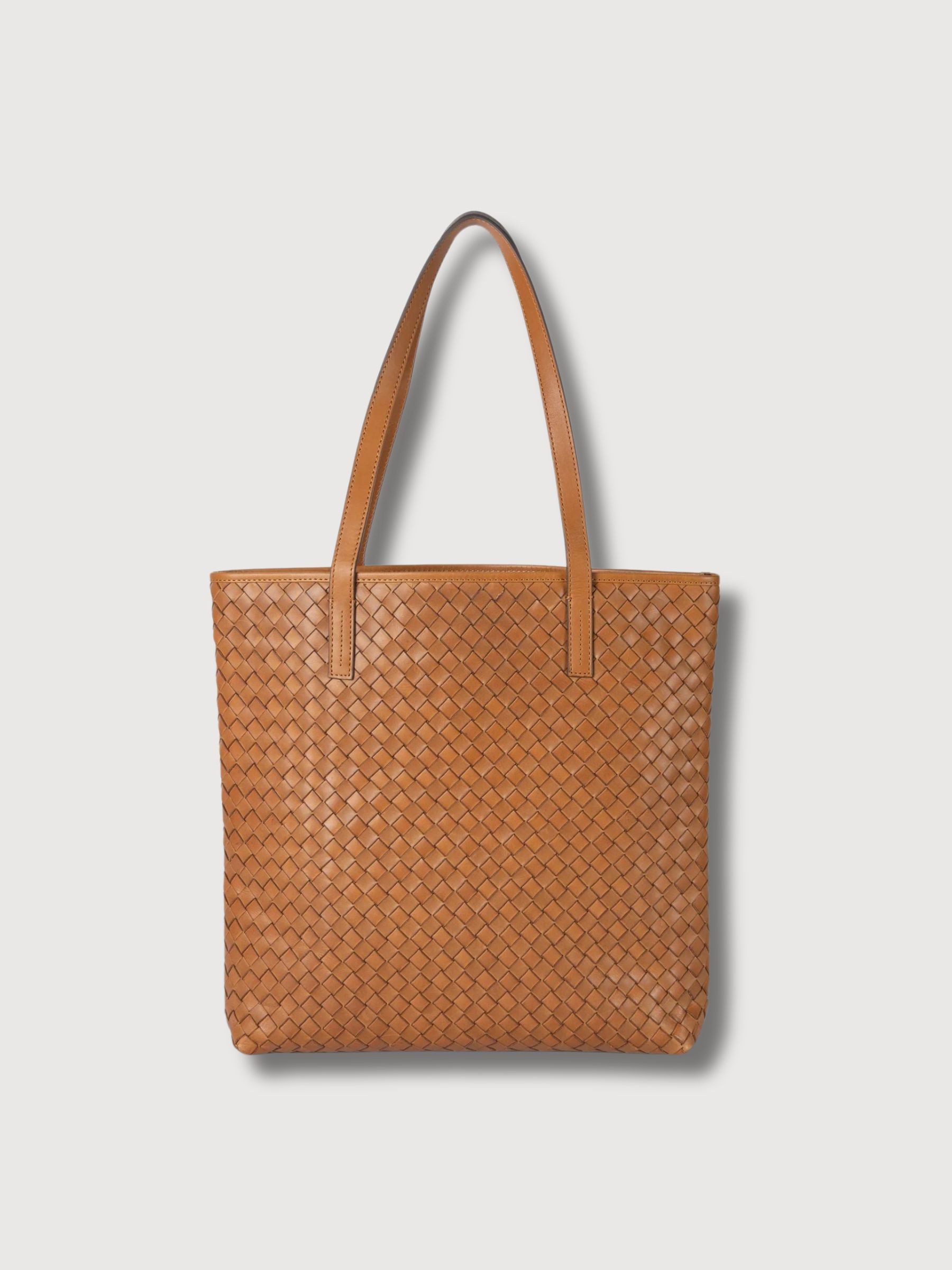 Shoulder Bag Georgia Cognac Woven Leather | O My Bag