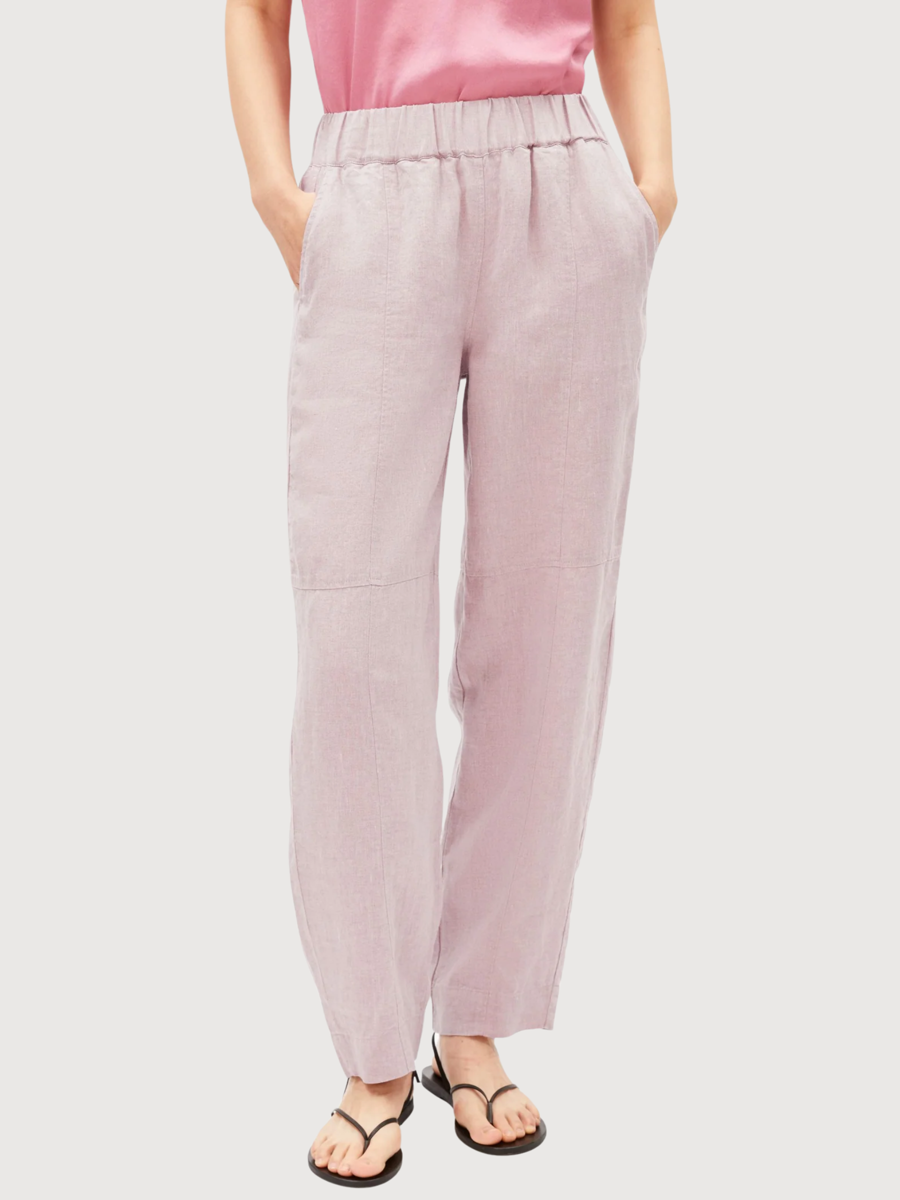 Pantaloni a botte pull-on di lino rosa cipria | Armedangels