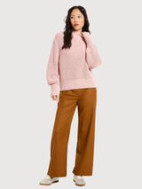 Chunky-Knit Sweater Rose GOTS in Cotton | Lanius
