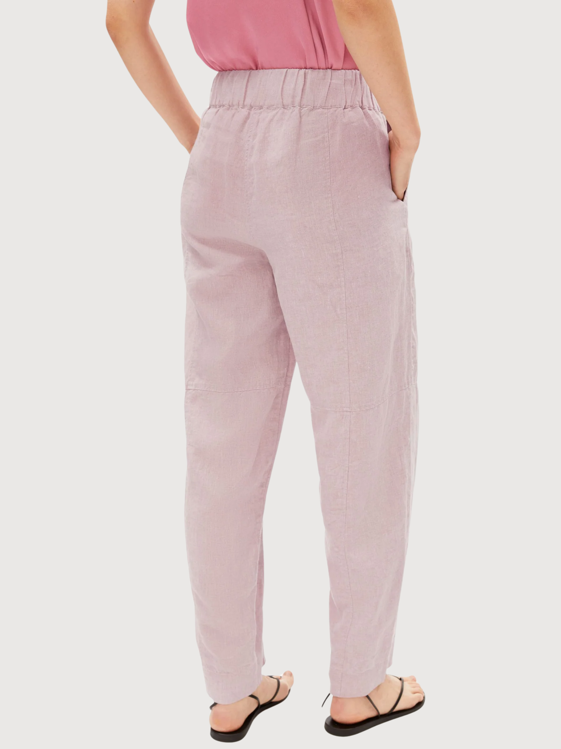Pantaloni a botte pull-on di lino rosa cipria | Armedangels