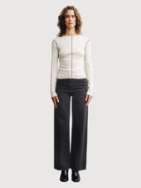Longsleeve Pin-Tucked Natural White Woman | Rotholz