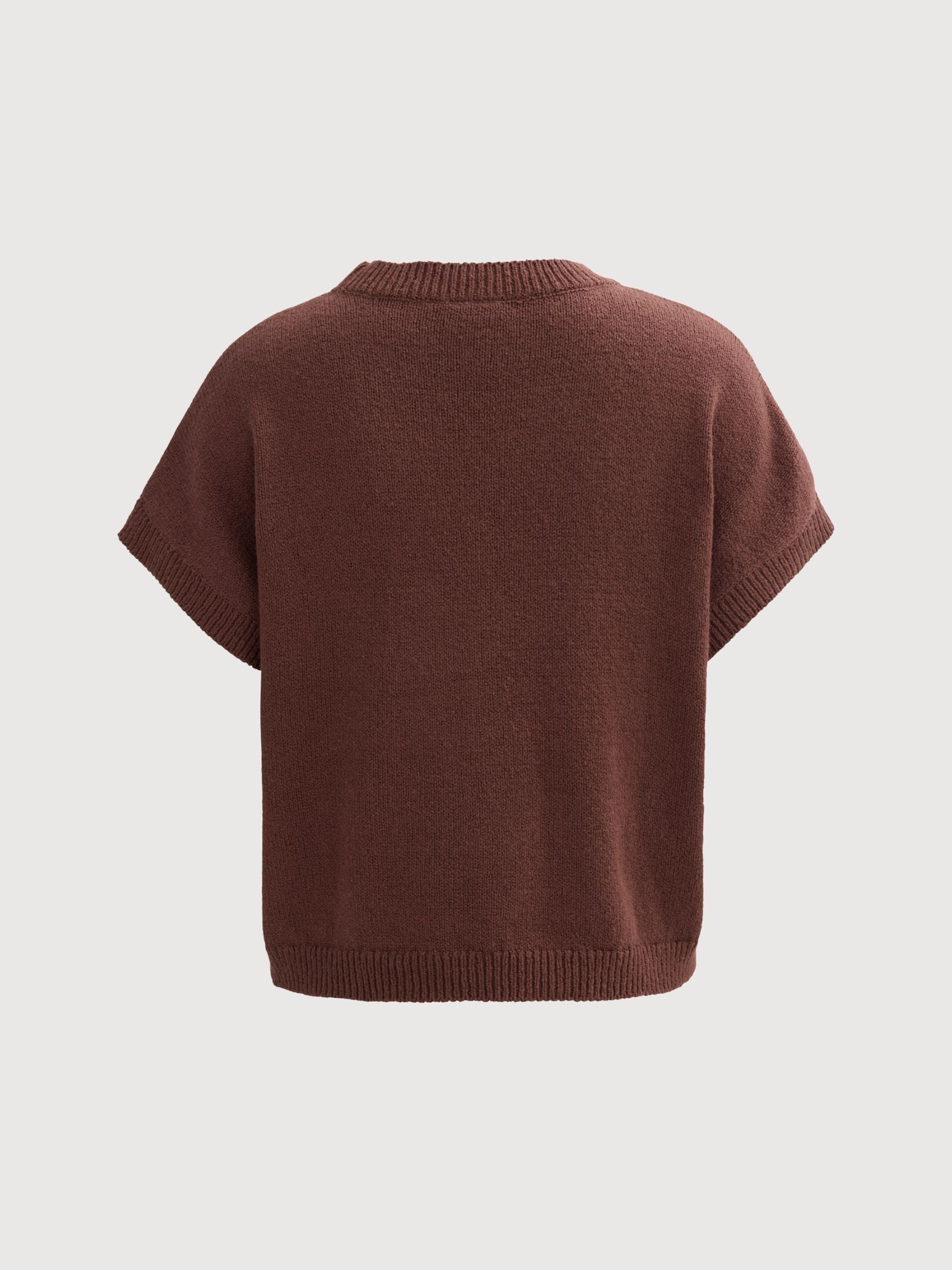 Pullover Bouclé Knit Chestnut | PEOPLE WEAR ORGANIC