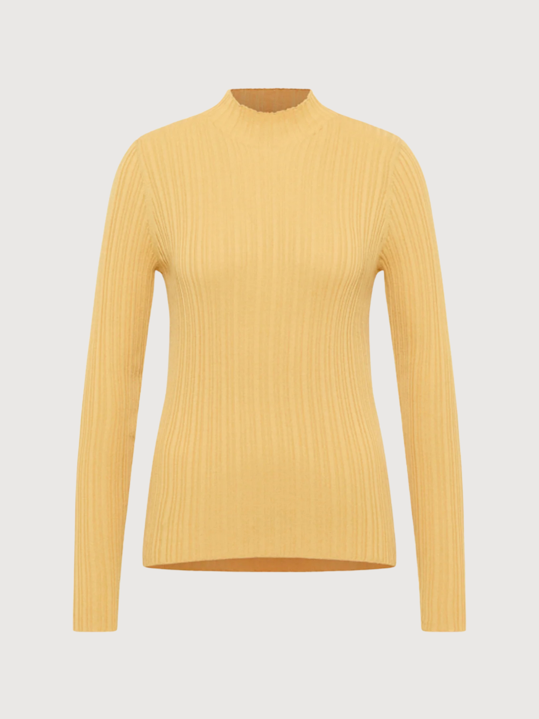 Pullover a coste giallo donna cotone | Lanius
