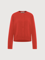 Cardigan boxy rosso da donna | LANIUS