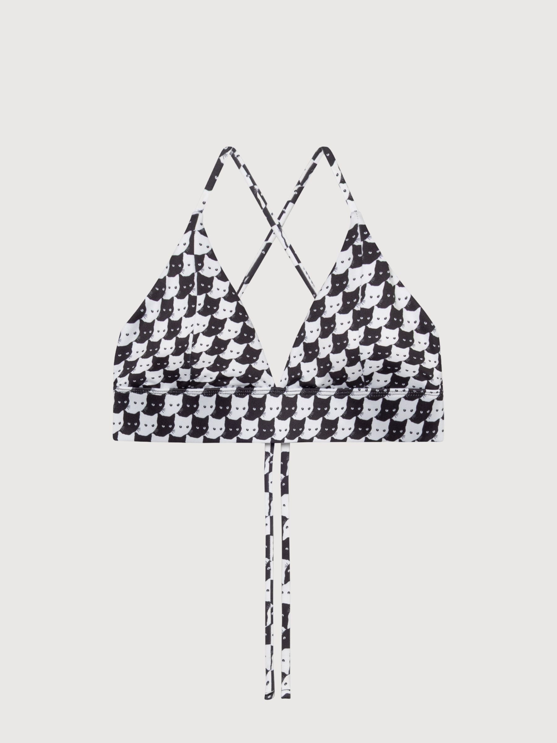 Top bikini Alva Pepita Cats nero | Dedicated