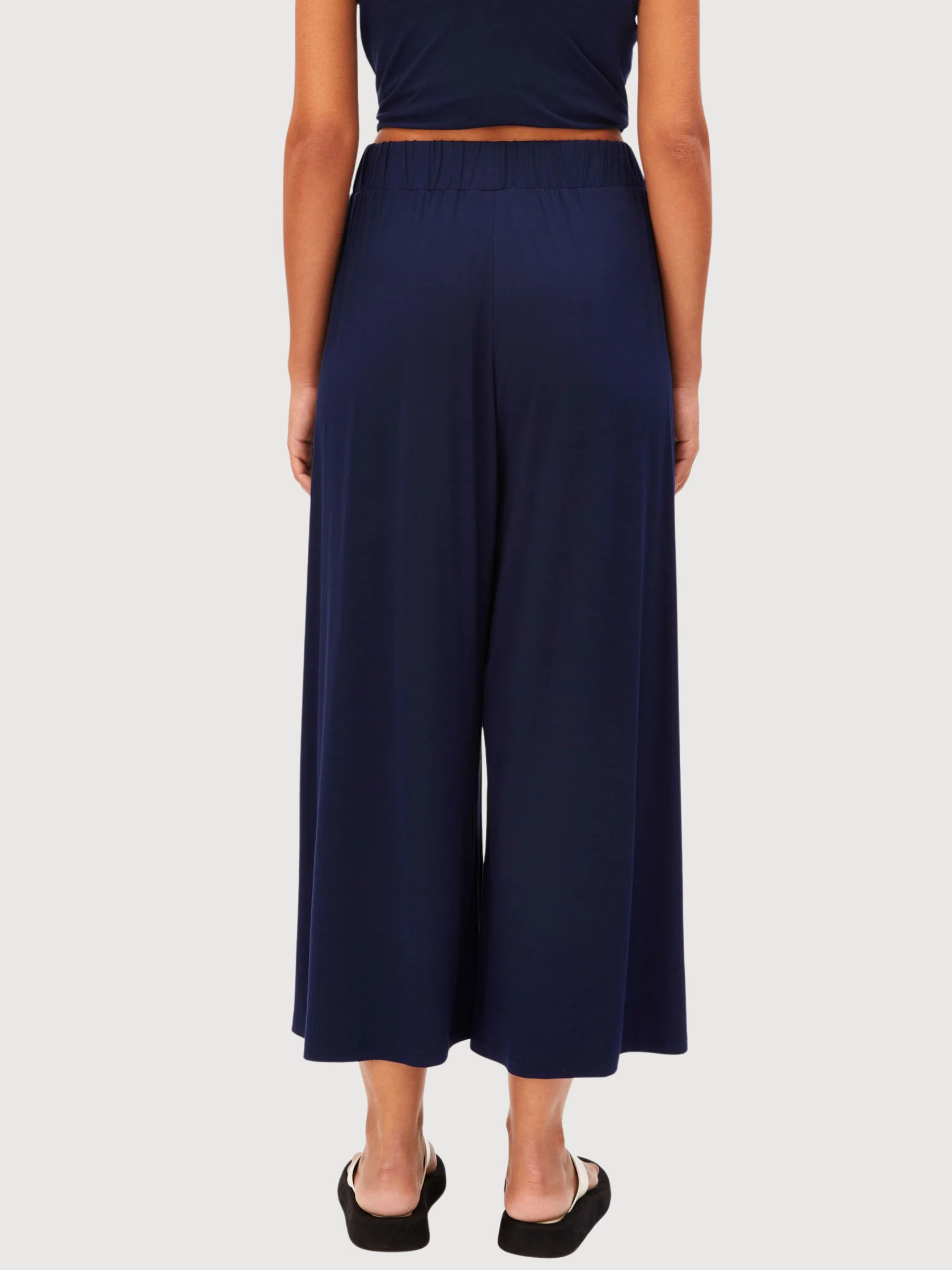 Pantalone cropped in jersey blu scuro | Armedangels