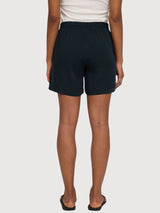 Pantaloncini da donna in viscosa con coulisse, neri | Mazine