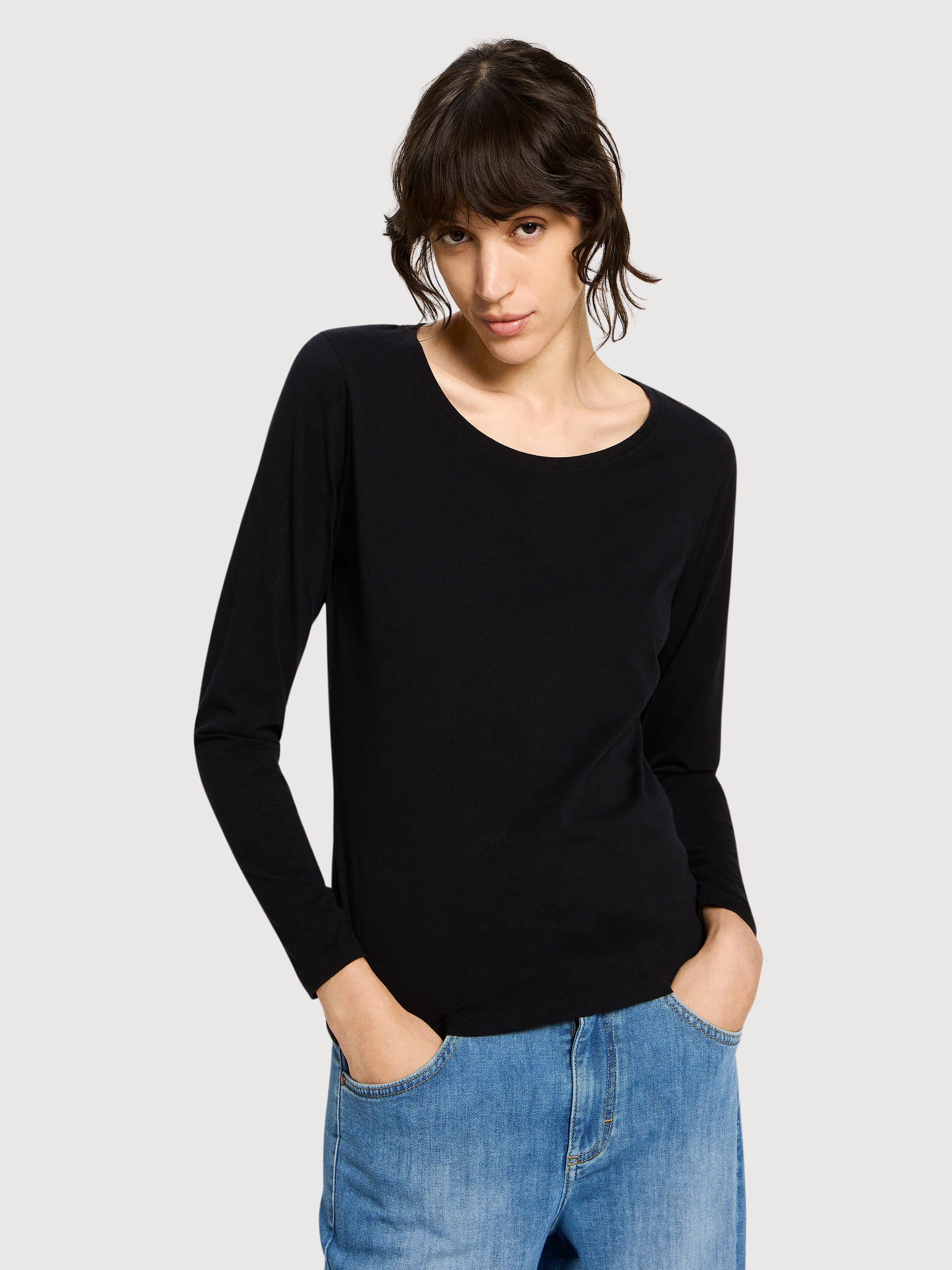 Schwarzes Langarmshirt | LANIUS