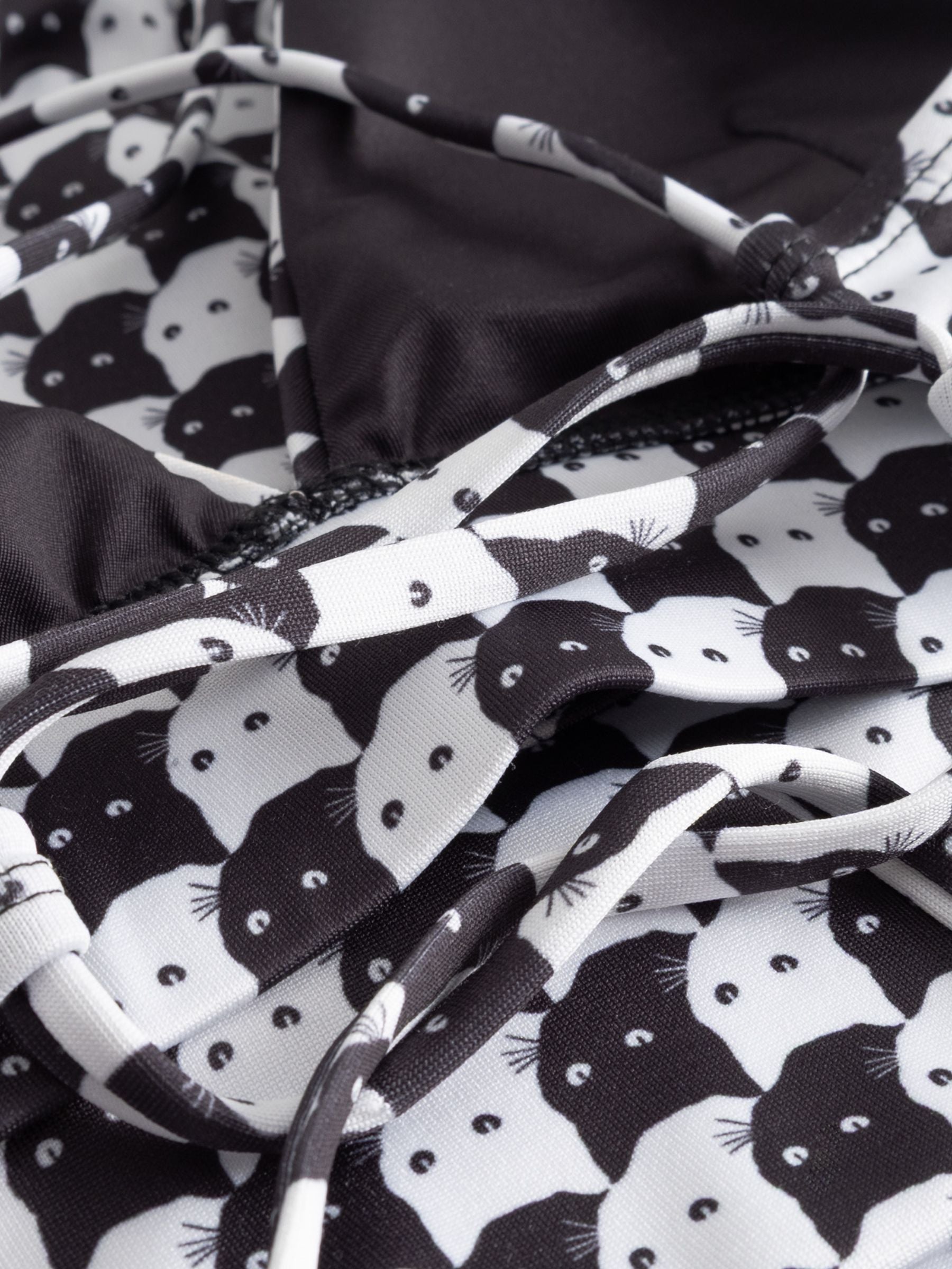Top bikini Alva Pepita Cats nero | Dedicated
