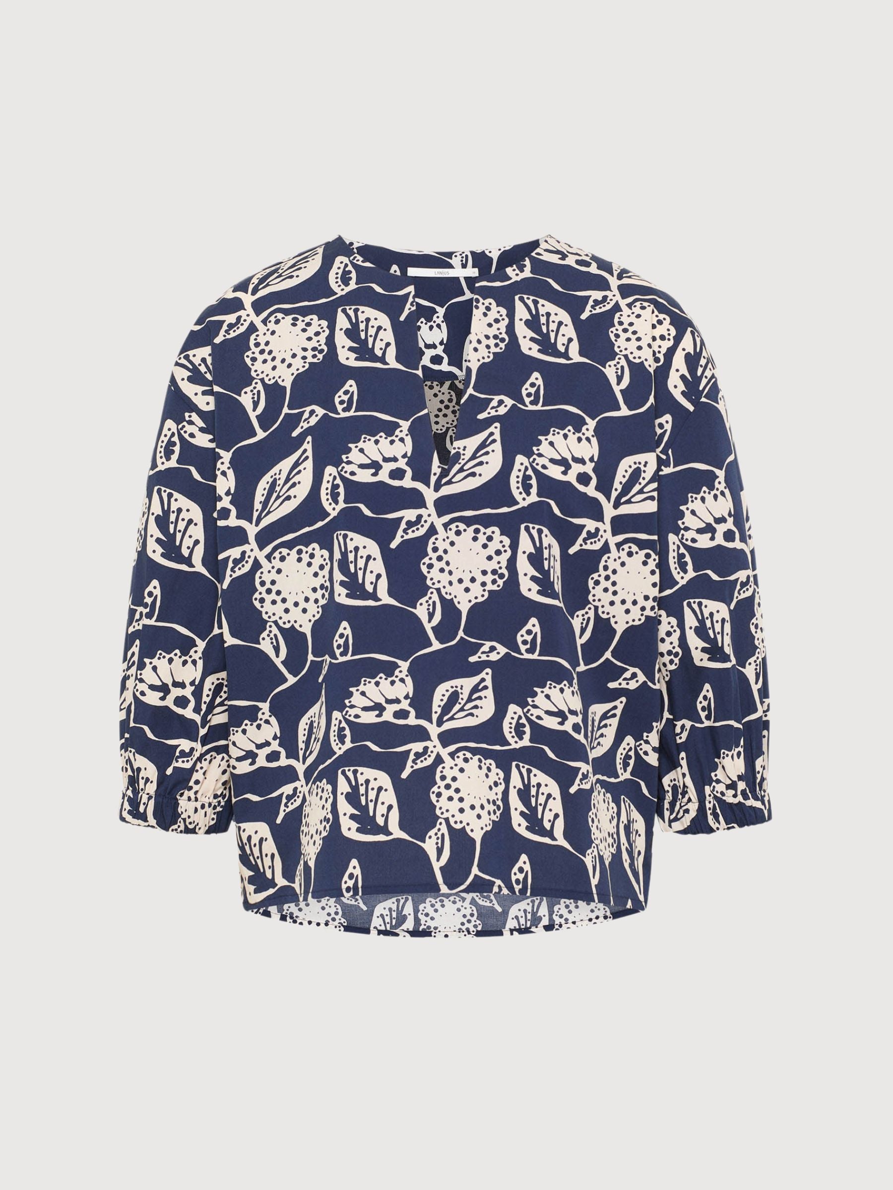 V-Ausschnitt Bluse mit Blumendruck | Lanius