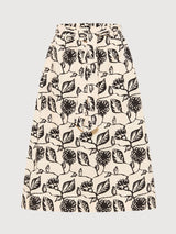 Midi Skirt with Floral Print in Organic Cotton | Lanius