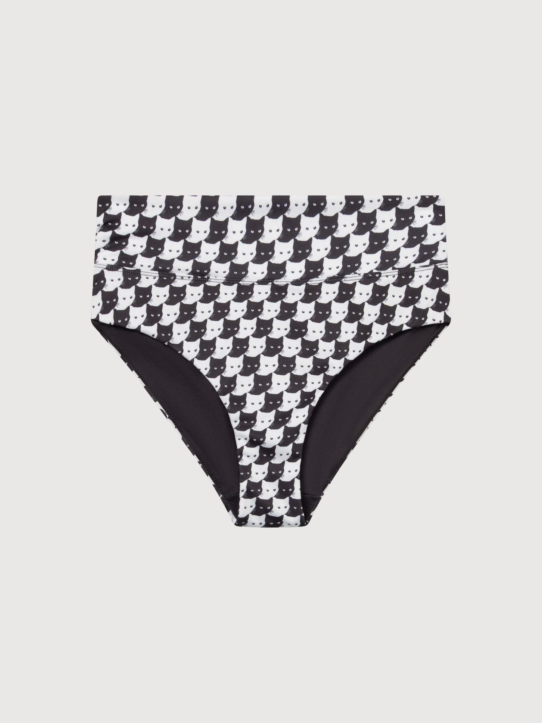 Bikini Pants Slite Pepita Cats Black | Dedicated