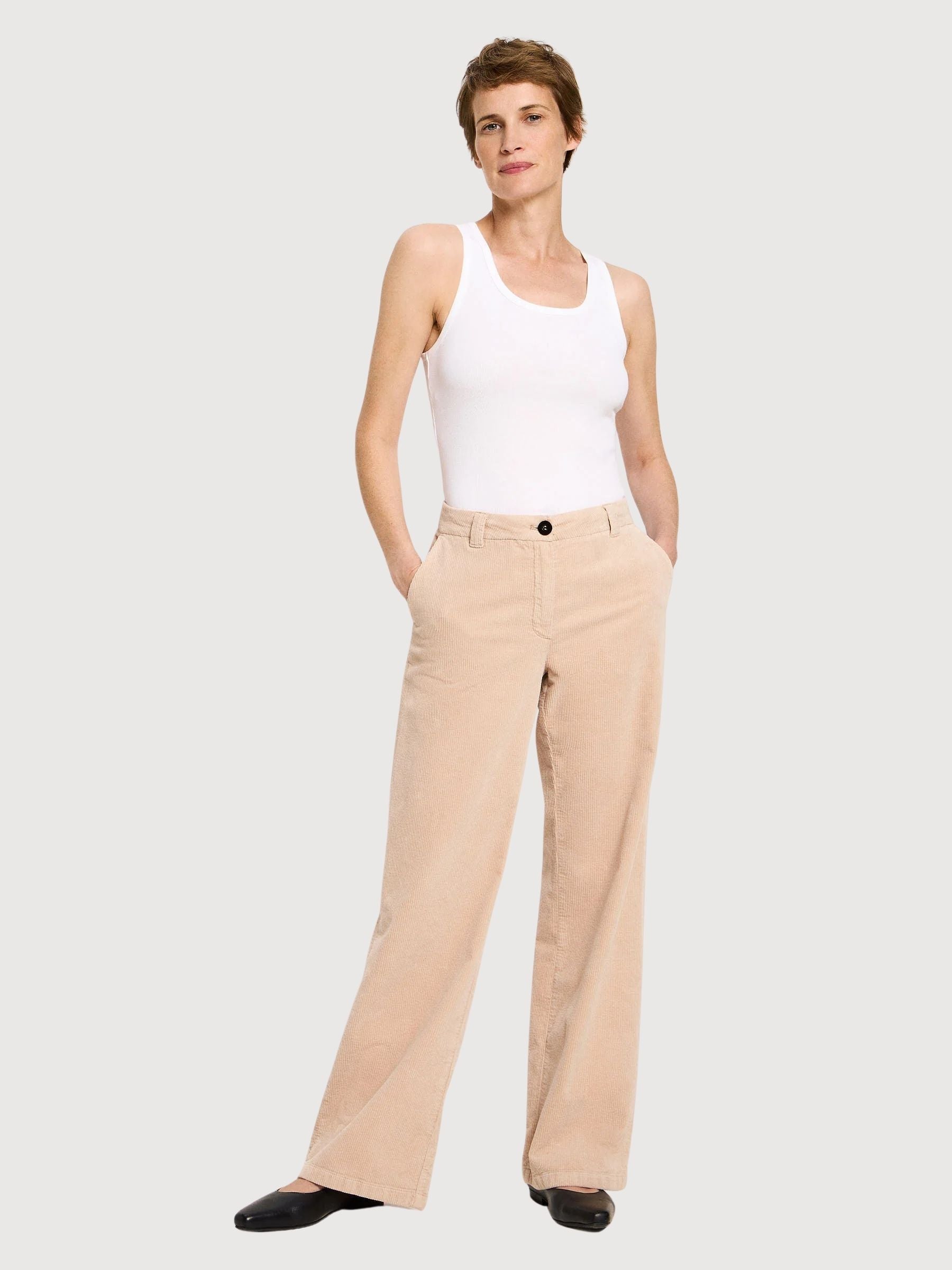 Hose Cord Marlene Beige Frau | Lanius