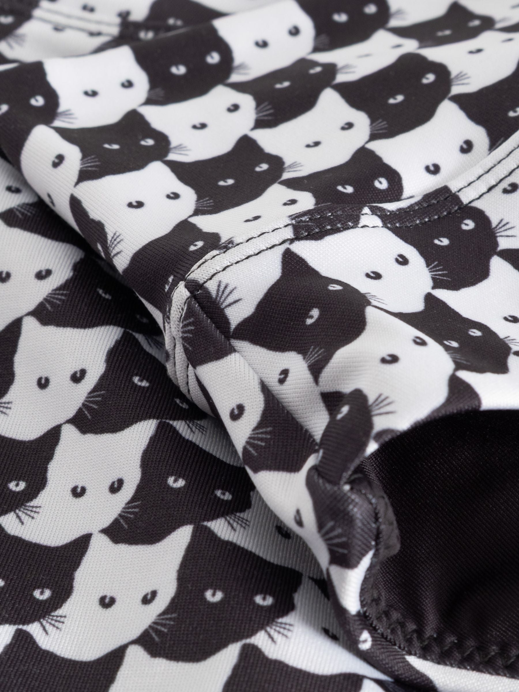 Bikini Pants Slite Pepita Cats Black | Dedicated