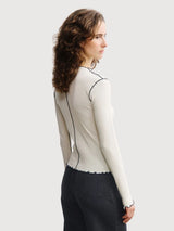 Longsleeve Pin-Tucked Natural White Woman | Rotholz