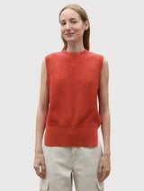 Knit Vest Hiedra Red in Organic Cotton | Ecoalf