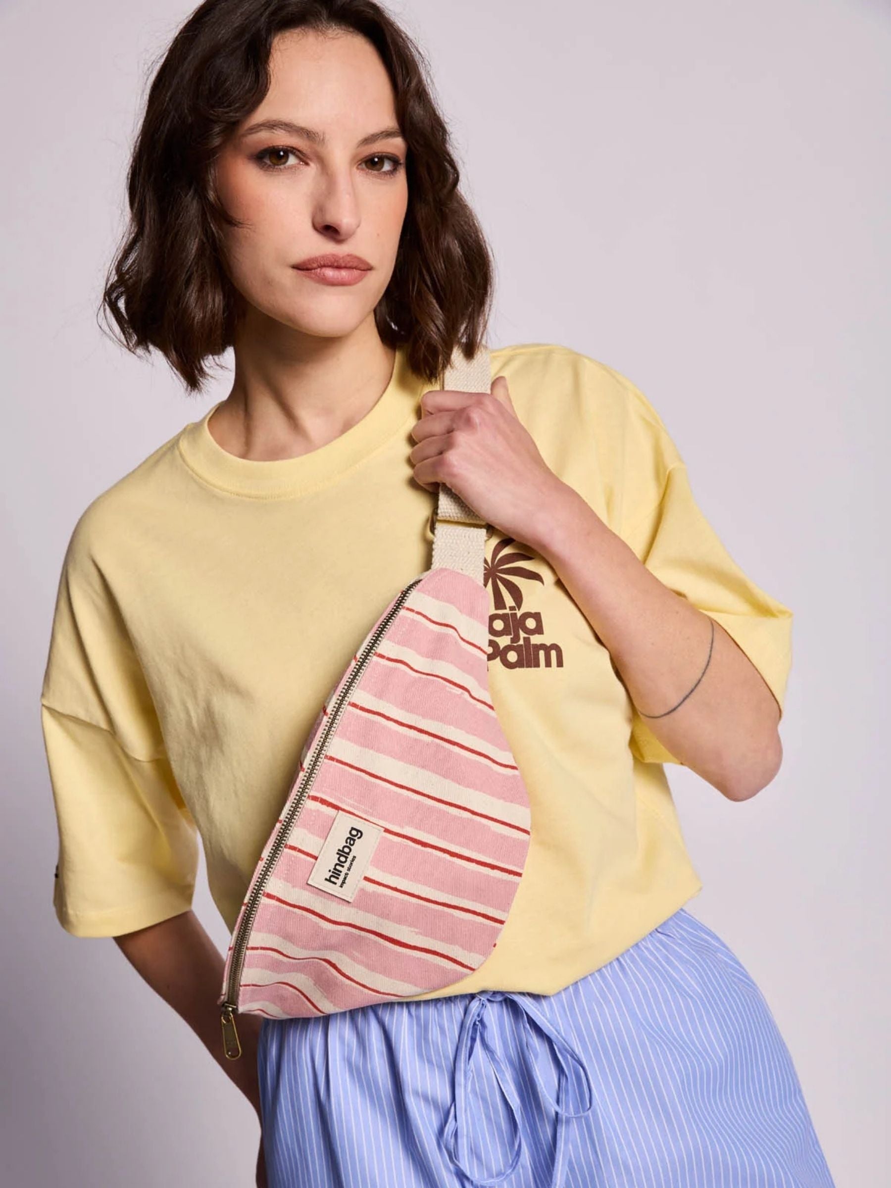 Marsupio Fanny Pack Olivia Righe Rosse E Rosa | Hindbag