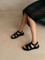 SANDALO MULTI STRAP SELMA NERO | Jutelaune