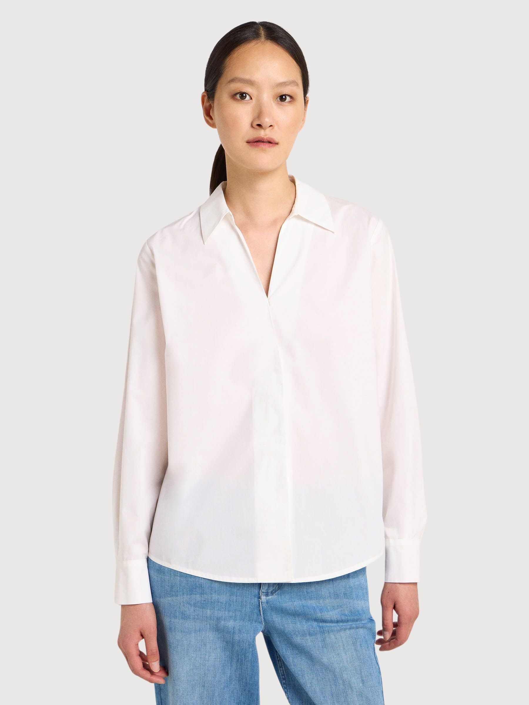 Bio-BaumWolle White Woman Blouse | Lanius