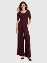 Trouser Wide-Leg Dark Red Woman | Lanius