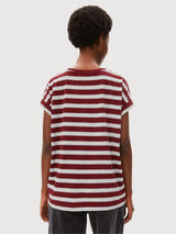 Idaara Stripes Velvetred Softblue Undyed | ARMEDANGELS