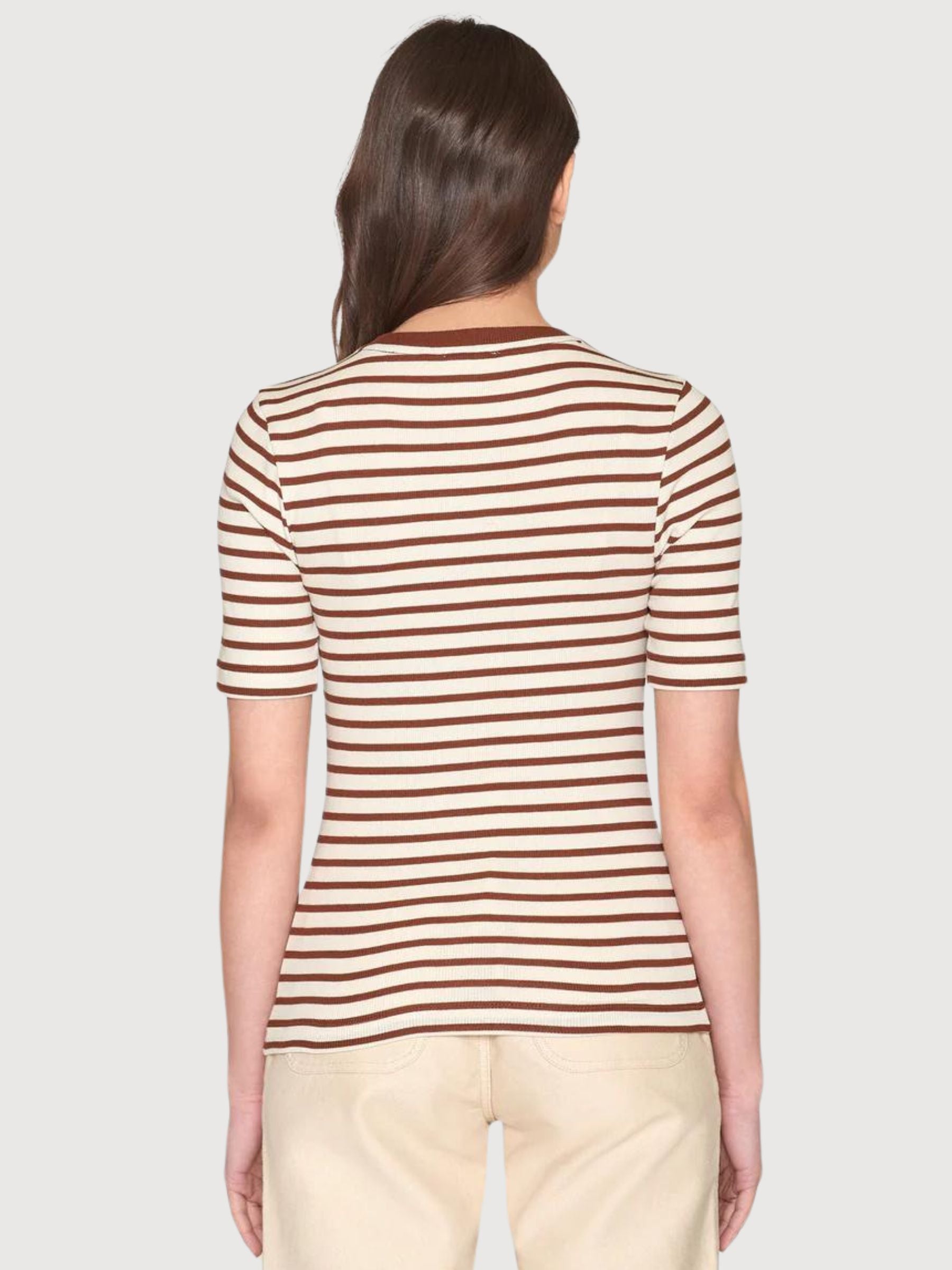 T-Shirt Rib Brown Organic Cotton | Knowledge Cotton Apparel