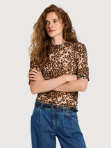 Stand-up shirt in Tencel leopard print | LANIUS