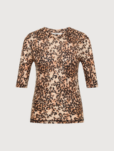 Stand-up shirt in Tencel leopard print | LANIUS