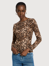 Long-sleeved shirt made from Tencel print leo | LANIUS