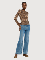 Long-sleeved shirt made from Tencel print leo | LANIUS